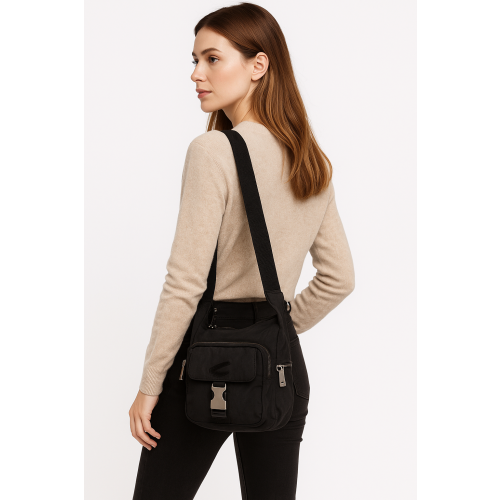 Camel Active B00-606-60 czarna torba na ramię unisex nylonowa